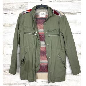 Thread & Supply Women’s XS Green Utility Jacket Boho Aztec Sweater Back